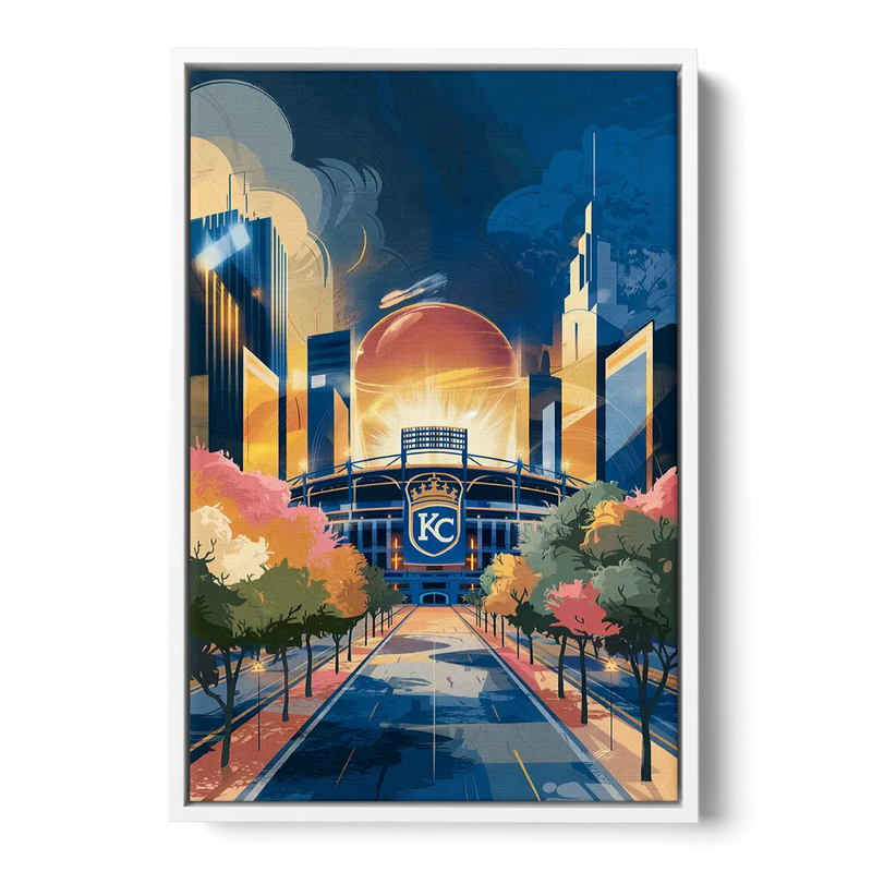Kansas City Royals Championship Front - White Canvas Wall Art