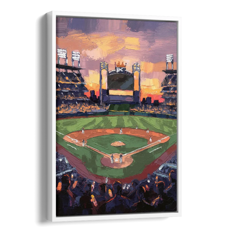 Kansas City Royals Stadium View Side - White Canvas Wall Art