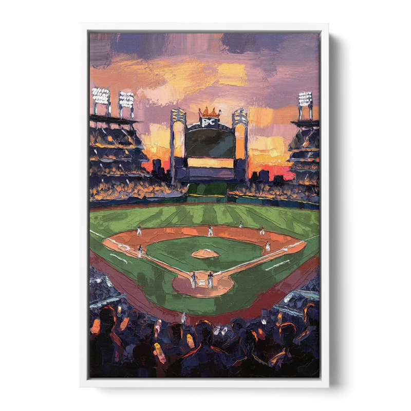 Kansas City Royals Stadium View Front - White Canvas Wall Art