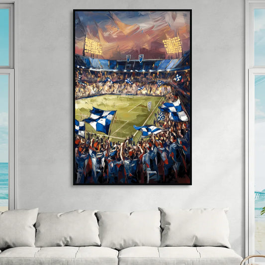 Kansas City Sporting KC Tribute Living Room - Black Canvas Wall Art