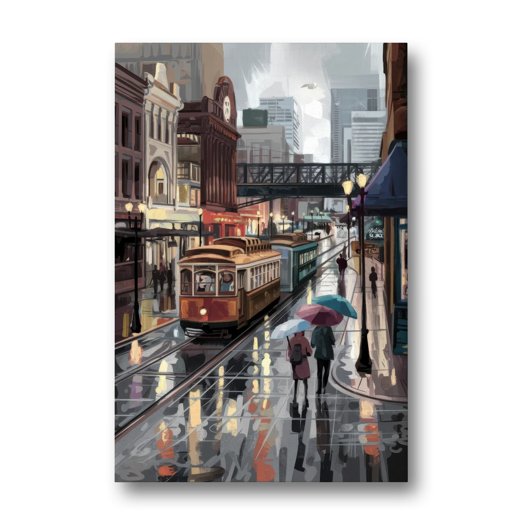 Kansas City Street Scenes - Canvas Wall Art - Front