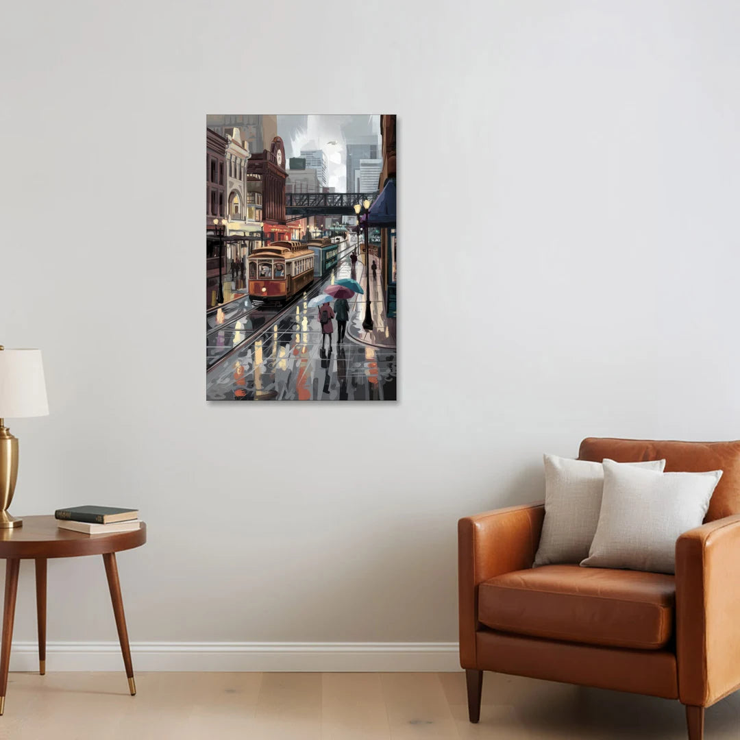 Kansas City Street Scenes - Canvas Wall Art - Sofa - 24x36