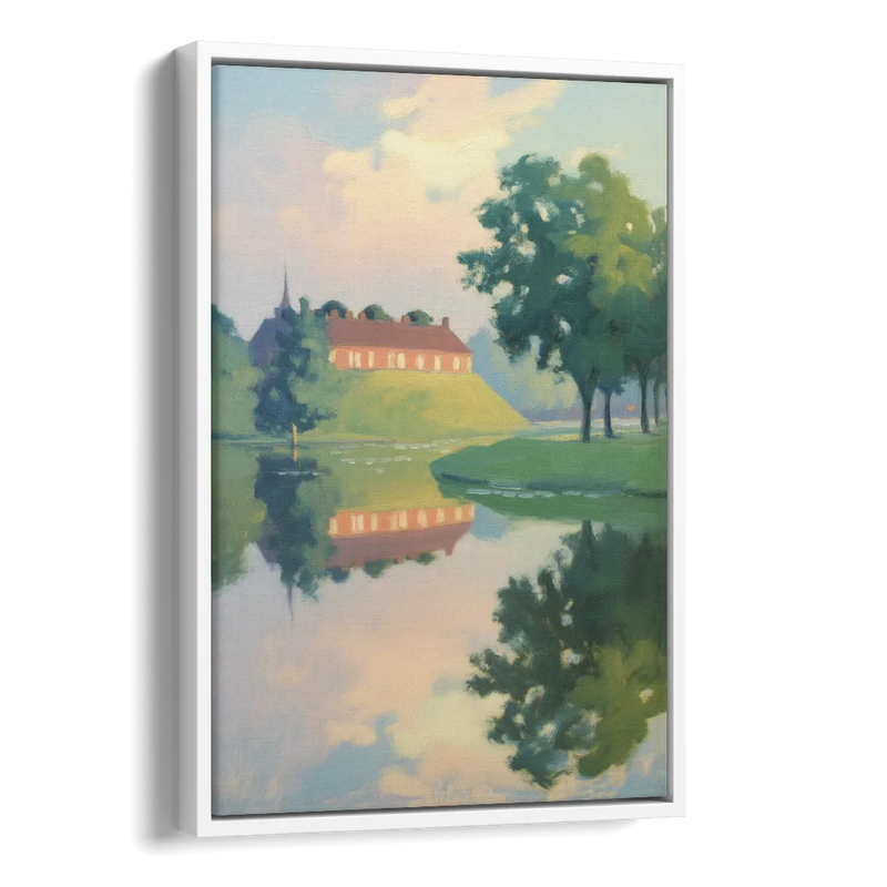 Kastellet Calm Side - White Canvas Wall Art