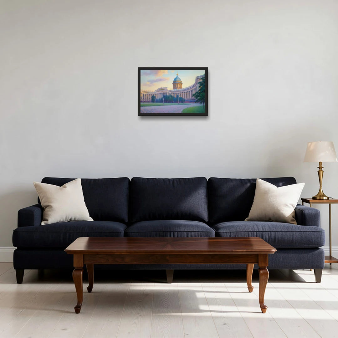 Kazan Cathedral Serenity - Black Framed Canvas Wall Art - Sofa - 18x12