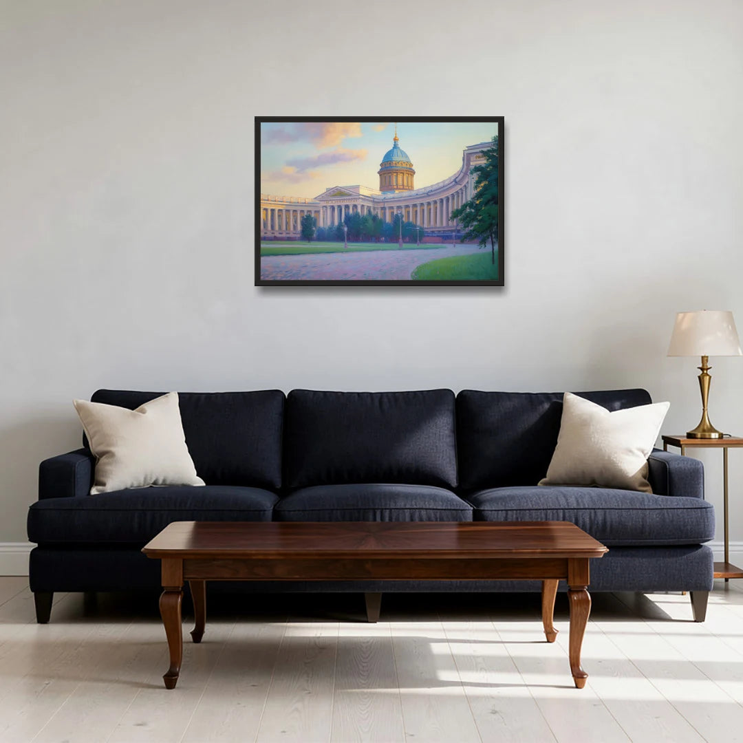 Kazan Cathedral Serenity - Black Framed Canvas Wall Art - Sofa - 30x20