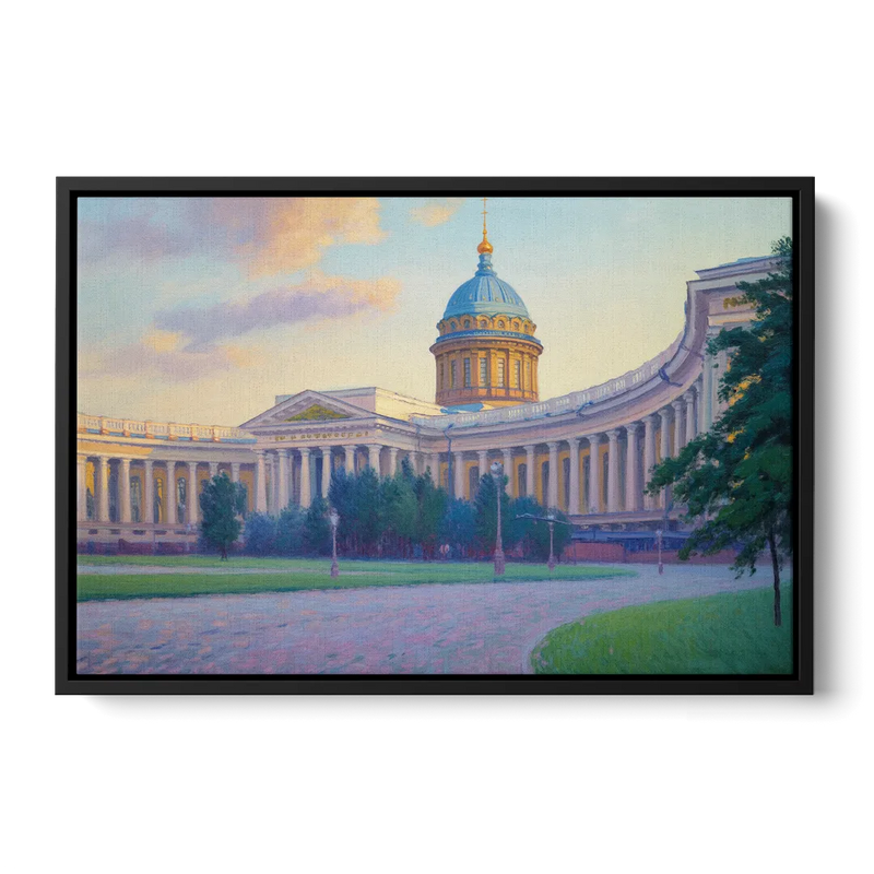 Kazan Cathedral Serenity Front - Black Canvas Wall Art
