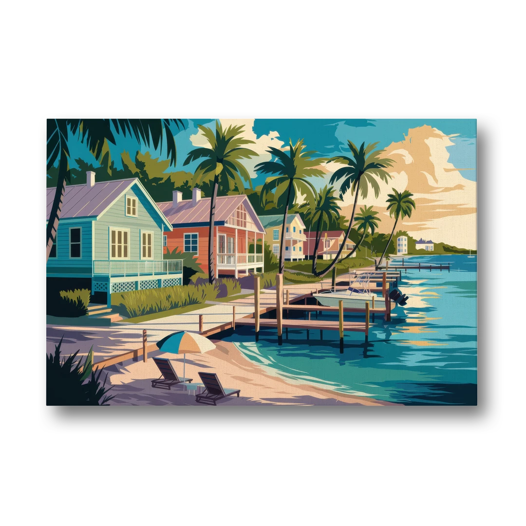 Key West Florida Coastline - Canvas Wall Art - Front
