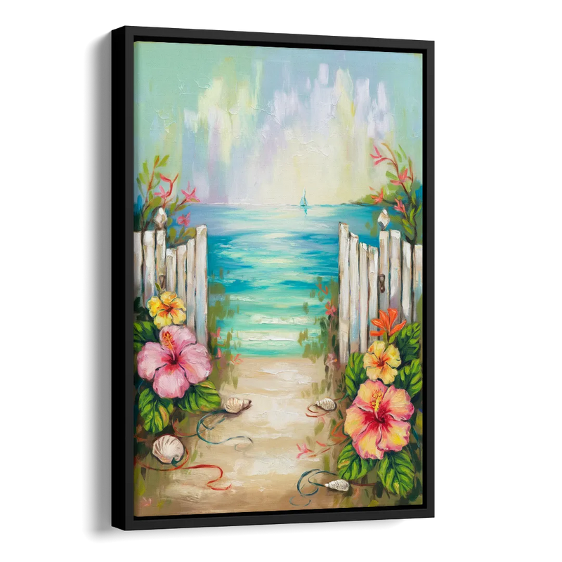 Key West Nautical Charm Side - Black Canvas Wall Art