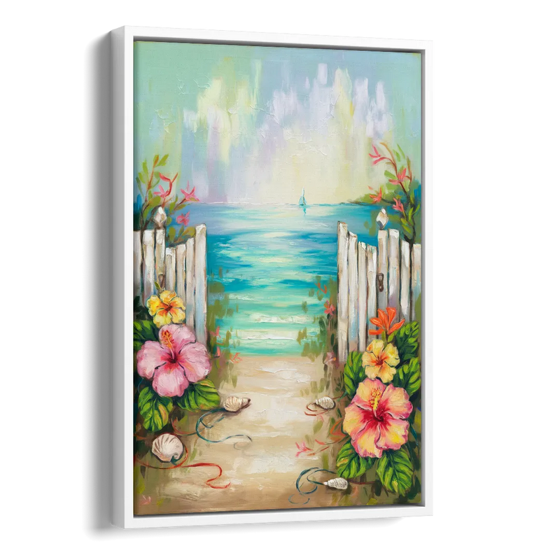 Key West Nautical Charm Side - White Canvas Wall Art