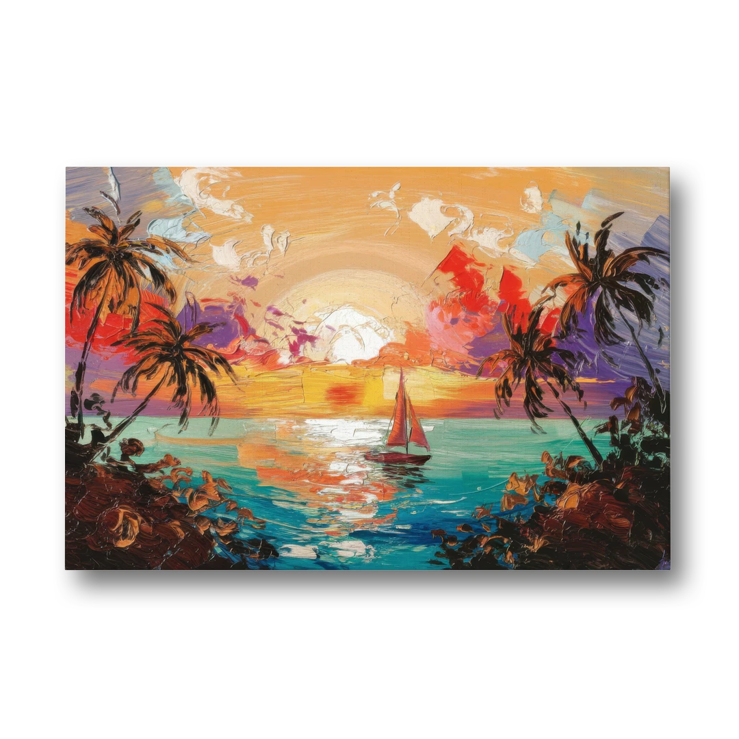 Key West Tropical Sunset - Canvas Wall Art - Front