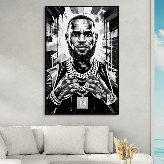 King Mode Living Room - Black Canvas Wall Art