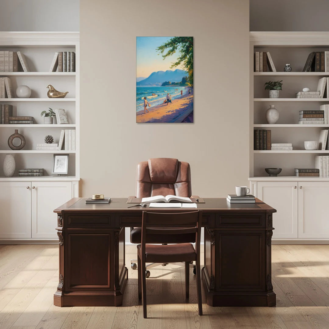 Kitsilano Beach Day - Canvas Wall Art - Office - 24x36