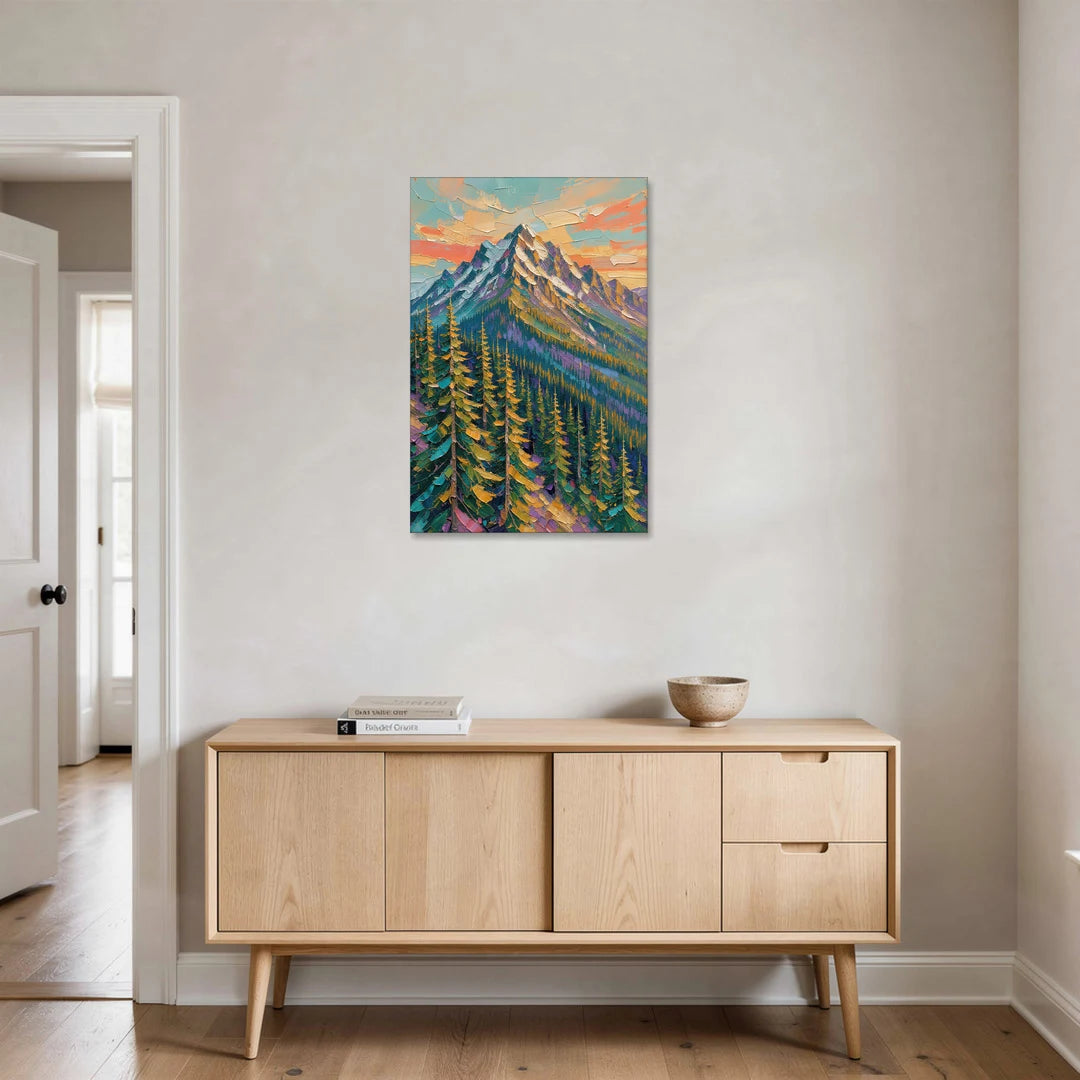 Knife-Laid Pines Below the Peak - Canvas Wall Art - Coffee Table - 24x36