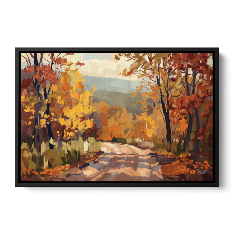 Knoxville Autumn Colors Front - Black Canvas Wall Art