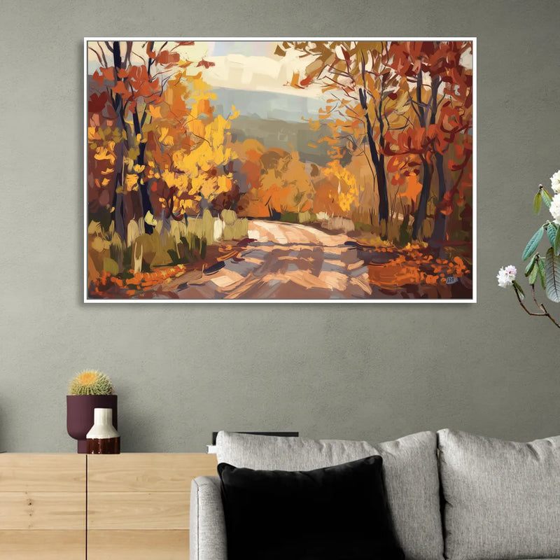 Knoxville Autumn Colors Living Room - White Canvas Wall Art