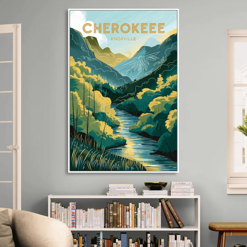Knoxville Cherokee Heritage Sitting Room - White Canvas Wall Art