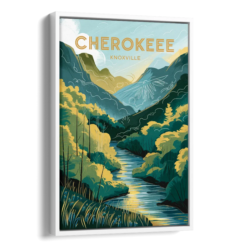 Knoxville Cherokee Heritage Side - White Canvas Wall Art
