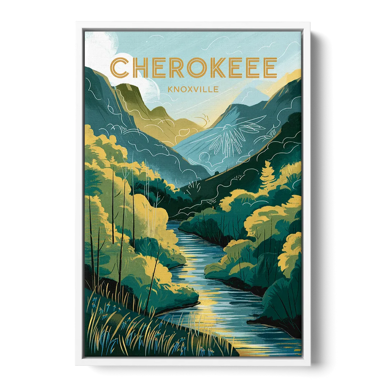 Knoxville Cherokee Heritage Front - White Canvas Wall Art