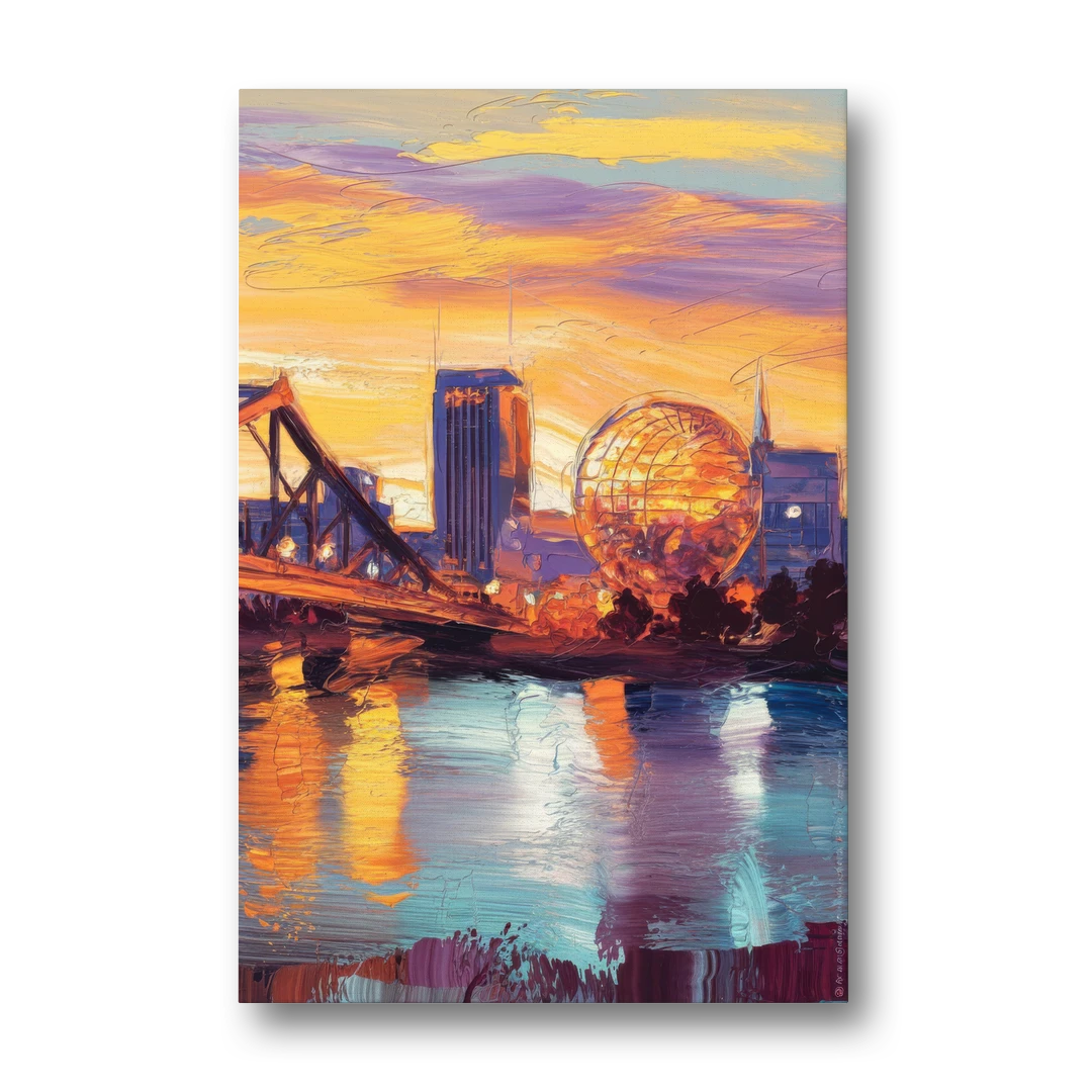 Knoxville Skyline Sunset - Canvas Wall Art - Front
