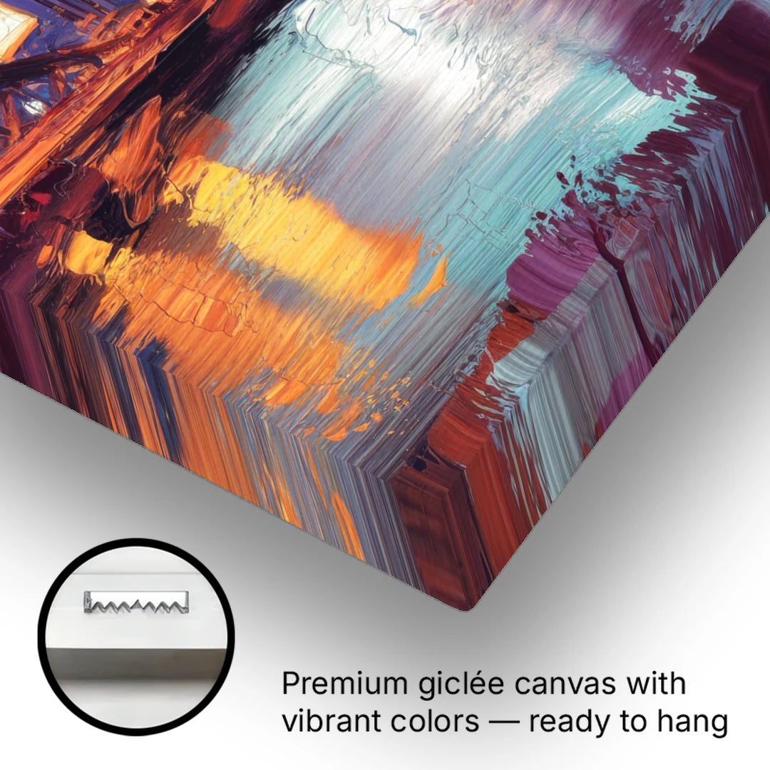 Knoxville Skyline Sunset - Canvas Wall Art - Gallery Wrap Corner