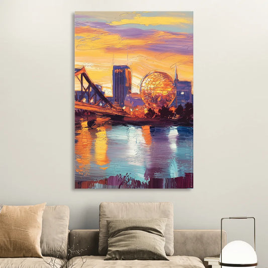 Knoxville Skyline Sunset Living Room - Canvas Wall Art