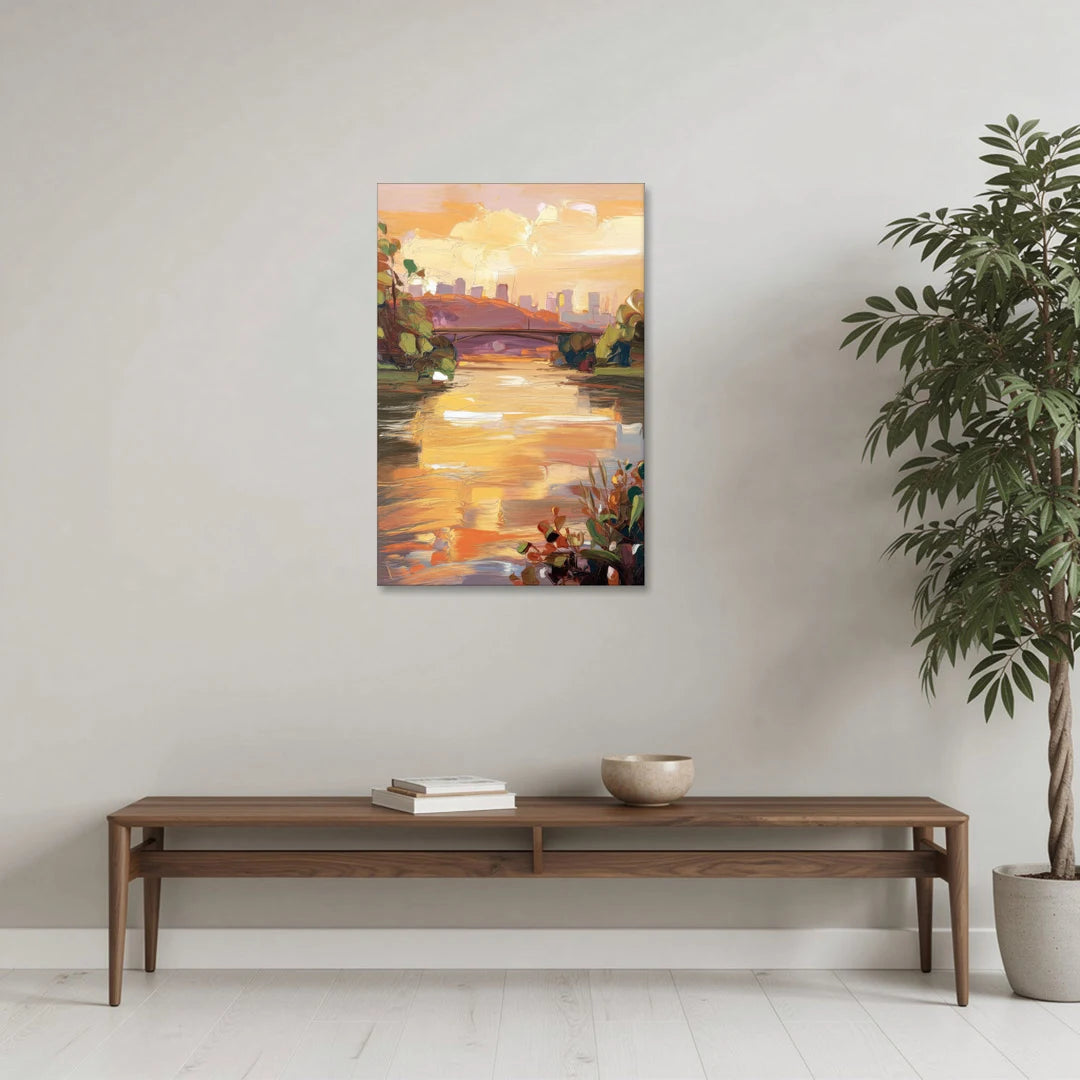 Knoxville Tennessee River View - Canvas Wall Art - Coffee Table - 24x36