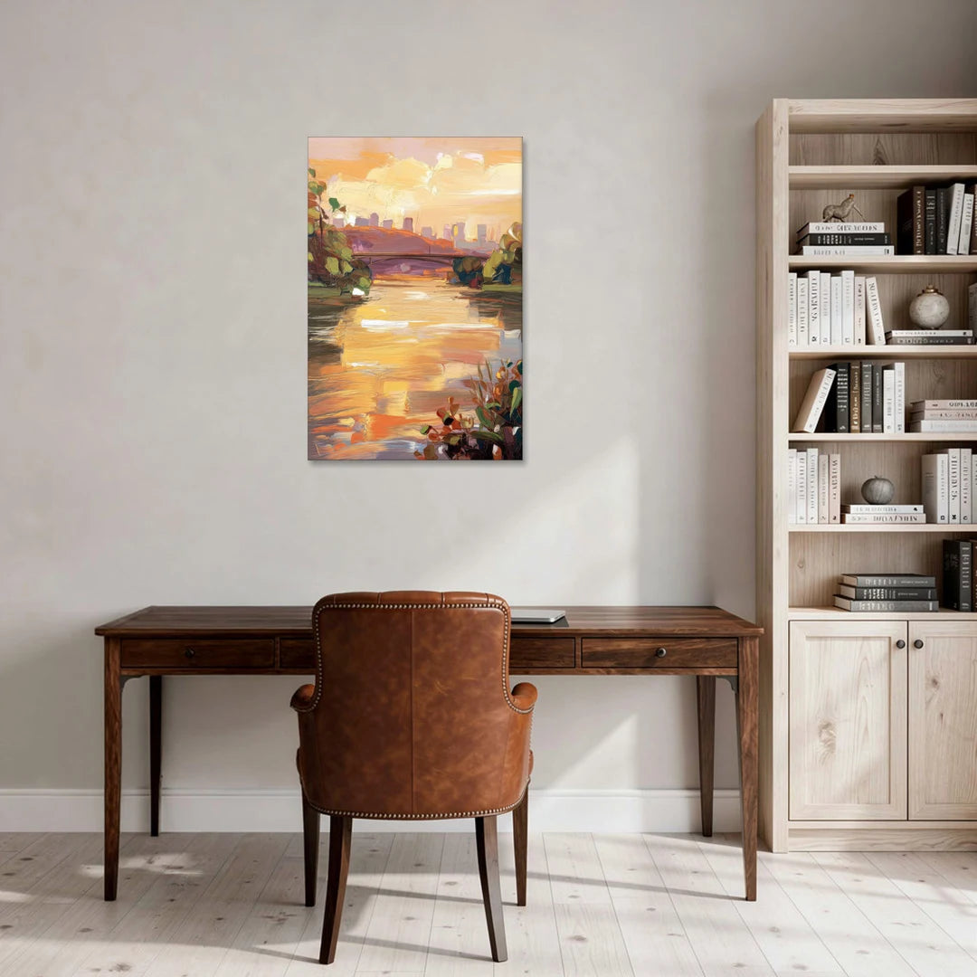 Knoxville Tennessee River View - Canvas Wall Art - Office - 24x36