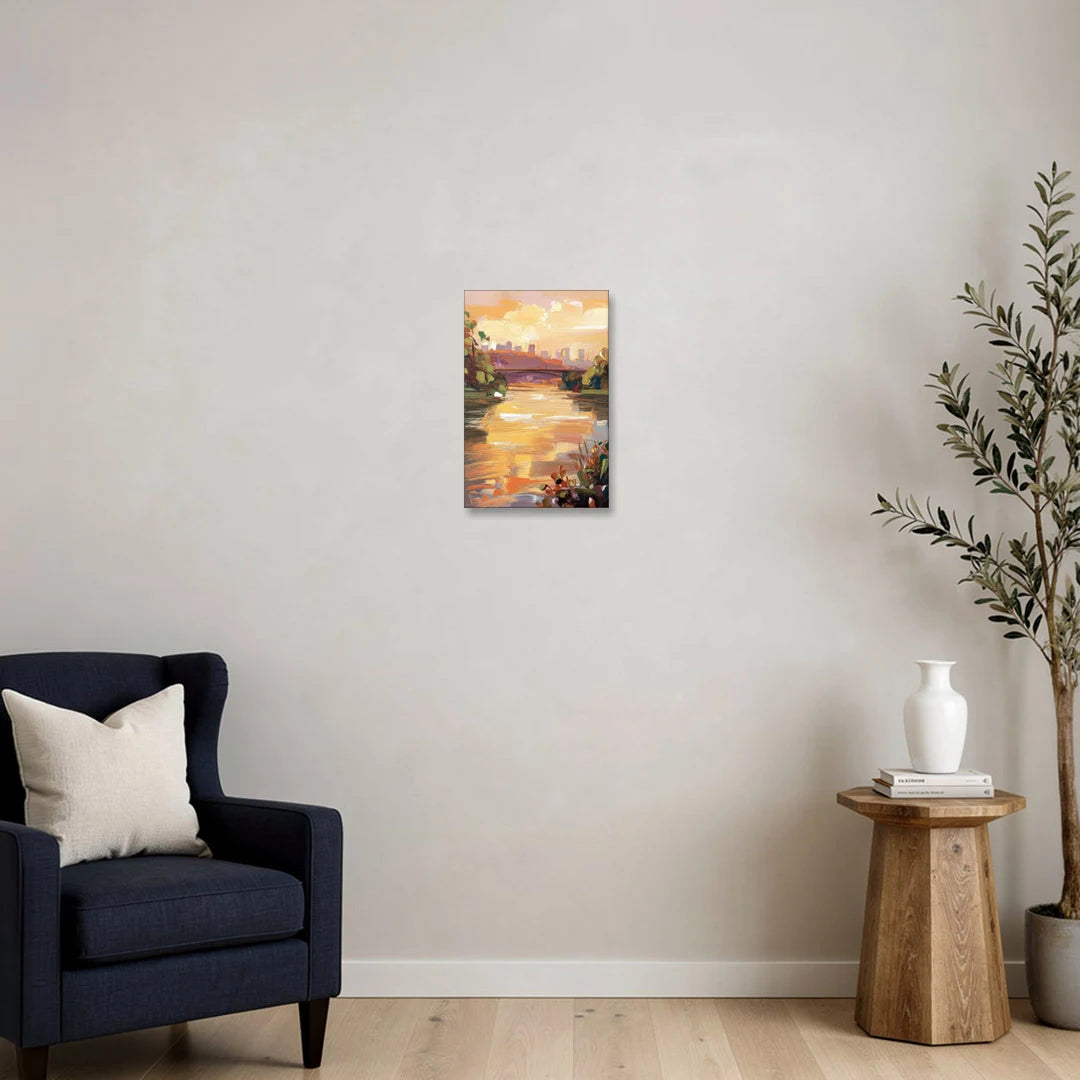 Knoxville Tennessee River View - Canvas Wall Art - Sofa - 12x18