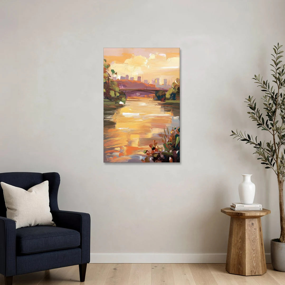 Knoxville Tennessee River View - Canvas Wall Art - Sofa - 24x36