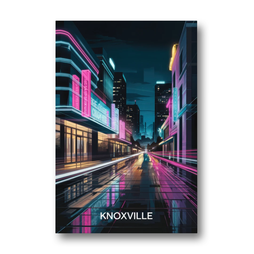 Knoxville Urban Night Lights - Canvas Wall Art - Front
