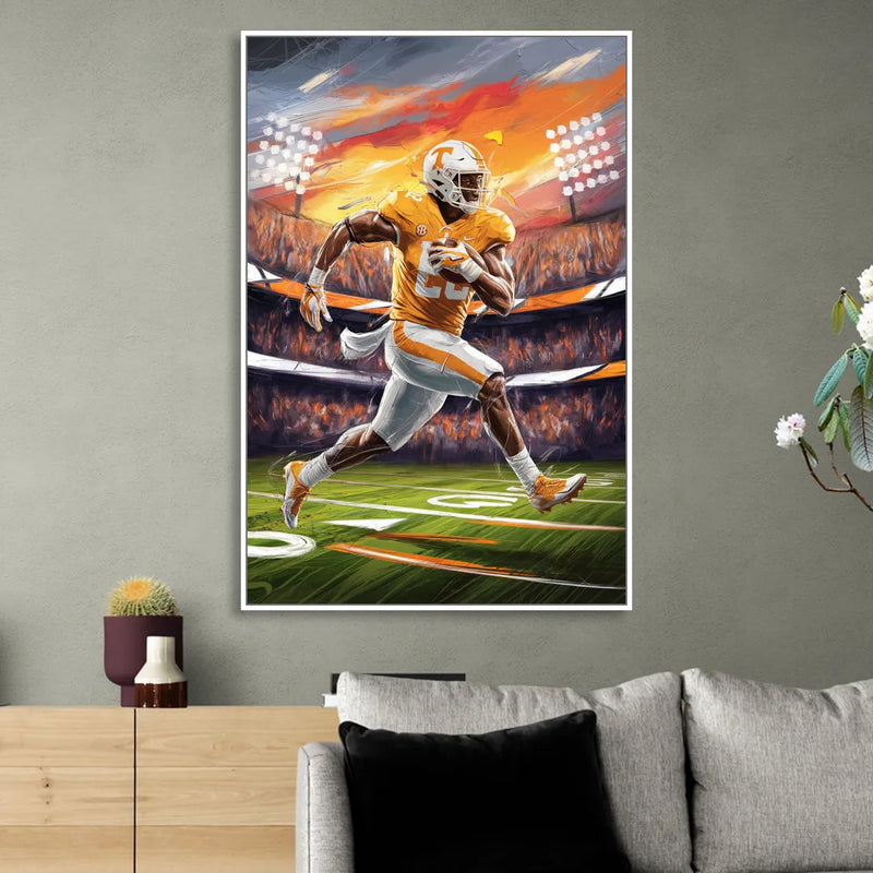 Knoxville Vols Game Day Living Room - White Canvas Wall Art