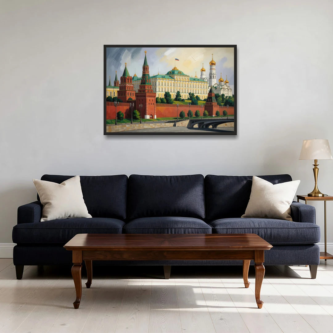 Kremlin Majesty - Black Framed Canvas Wall Art - Sofa - 36x24