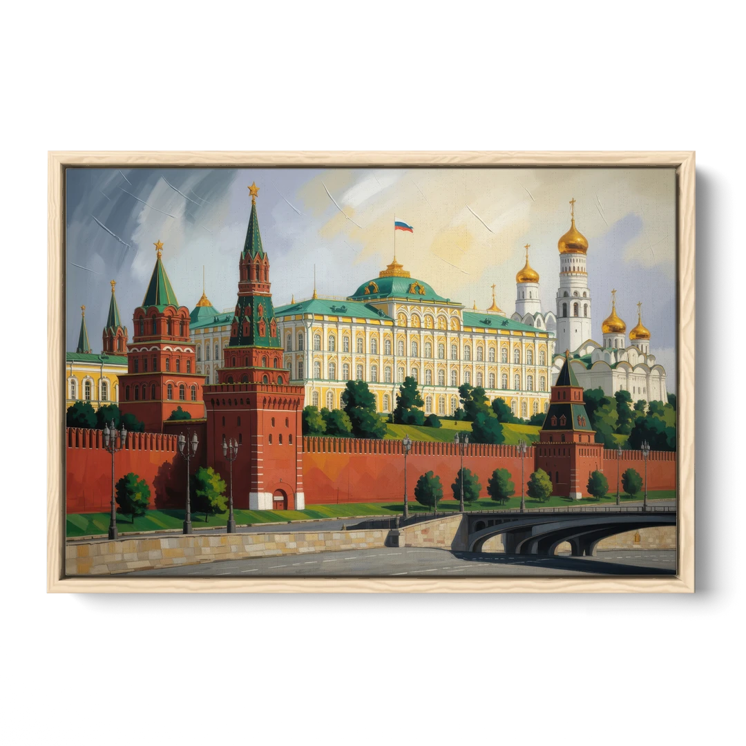 Kremlin Majesty - Oak Framed Canvas Wall Art - Front
