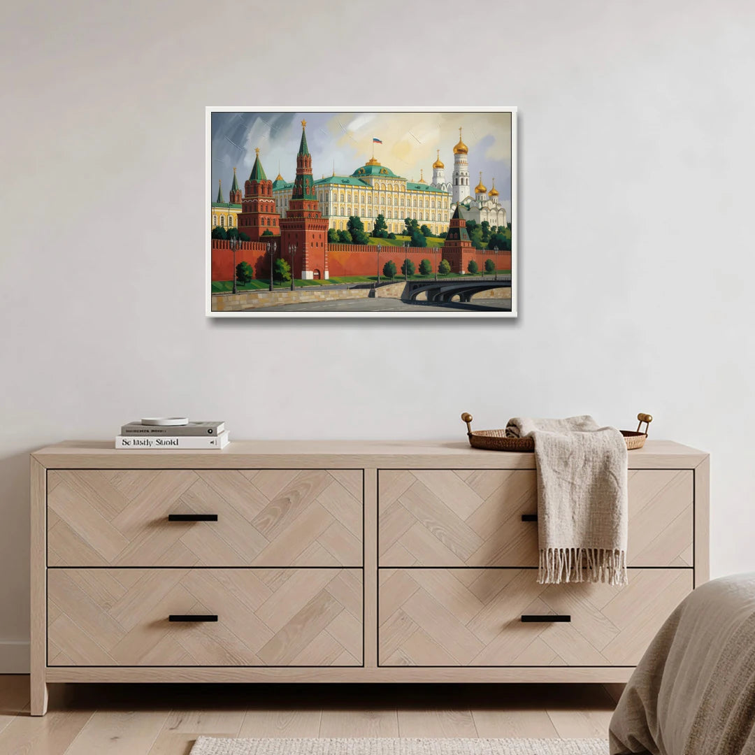 Kremlin Majesty - White Framed Canvas Wall Art - Coffee Table - 36x24