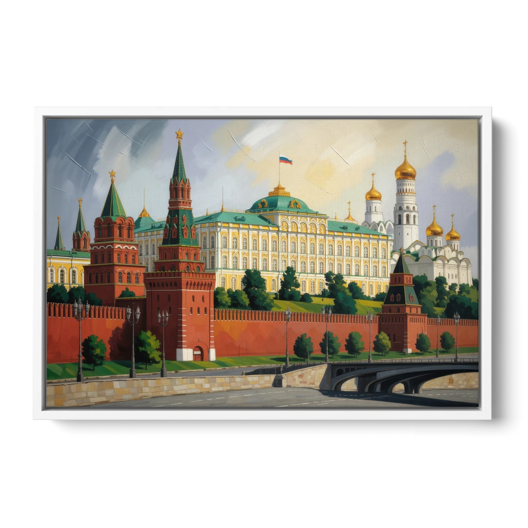 Kremlin Majesty - White Framed Canvas Wall Art - Front