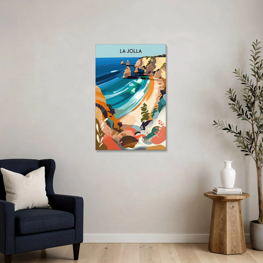 La Jolla Coastal Vibes - Canvas Wall Art - Sofa - 24x36