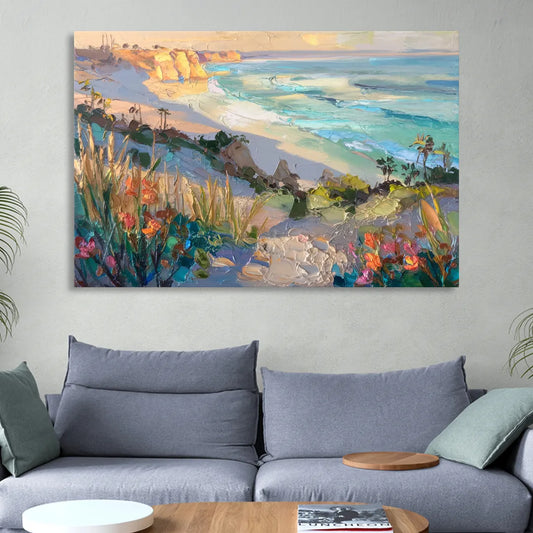 La Jolla Pacific Blues Living Room - Canvas Wall Art