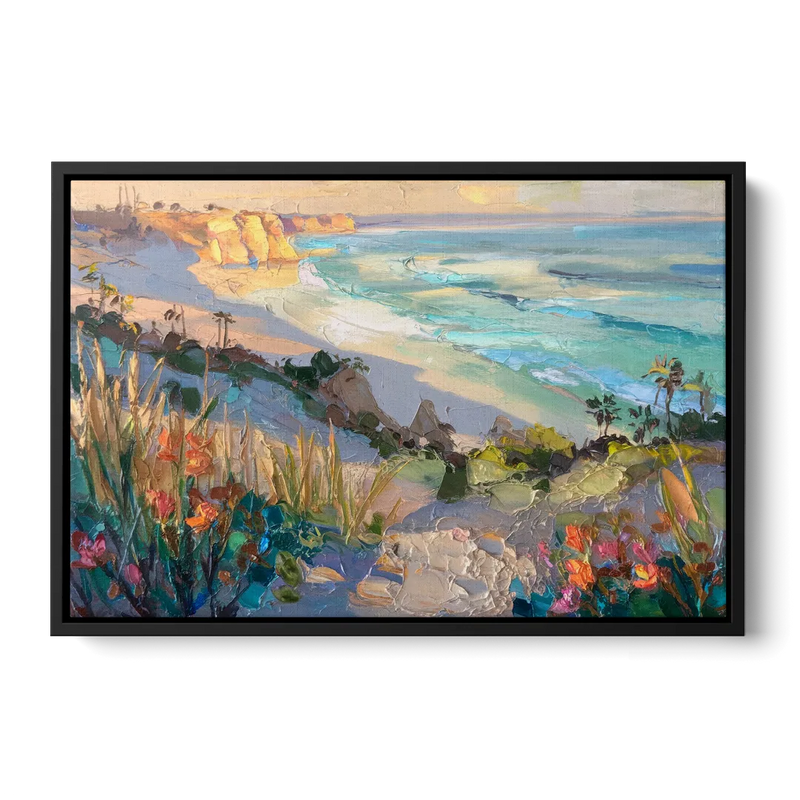 La Jolla Pacific Blues Front - Black Canvas Wall Art