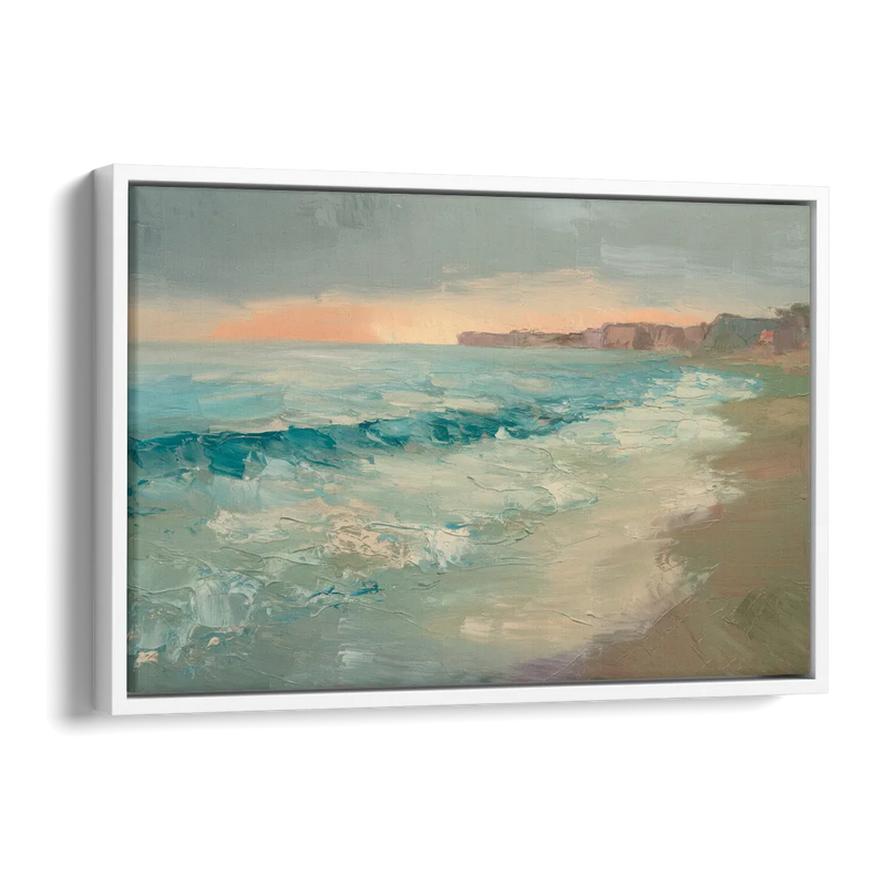 La Jolla Seaside Charm Side - White Canvas Wall Art