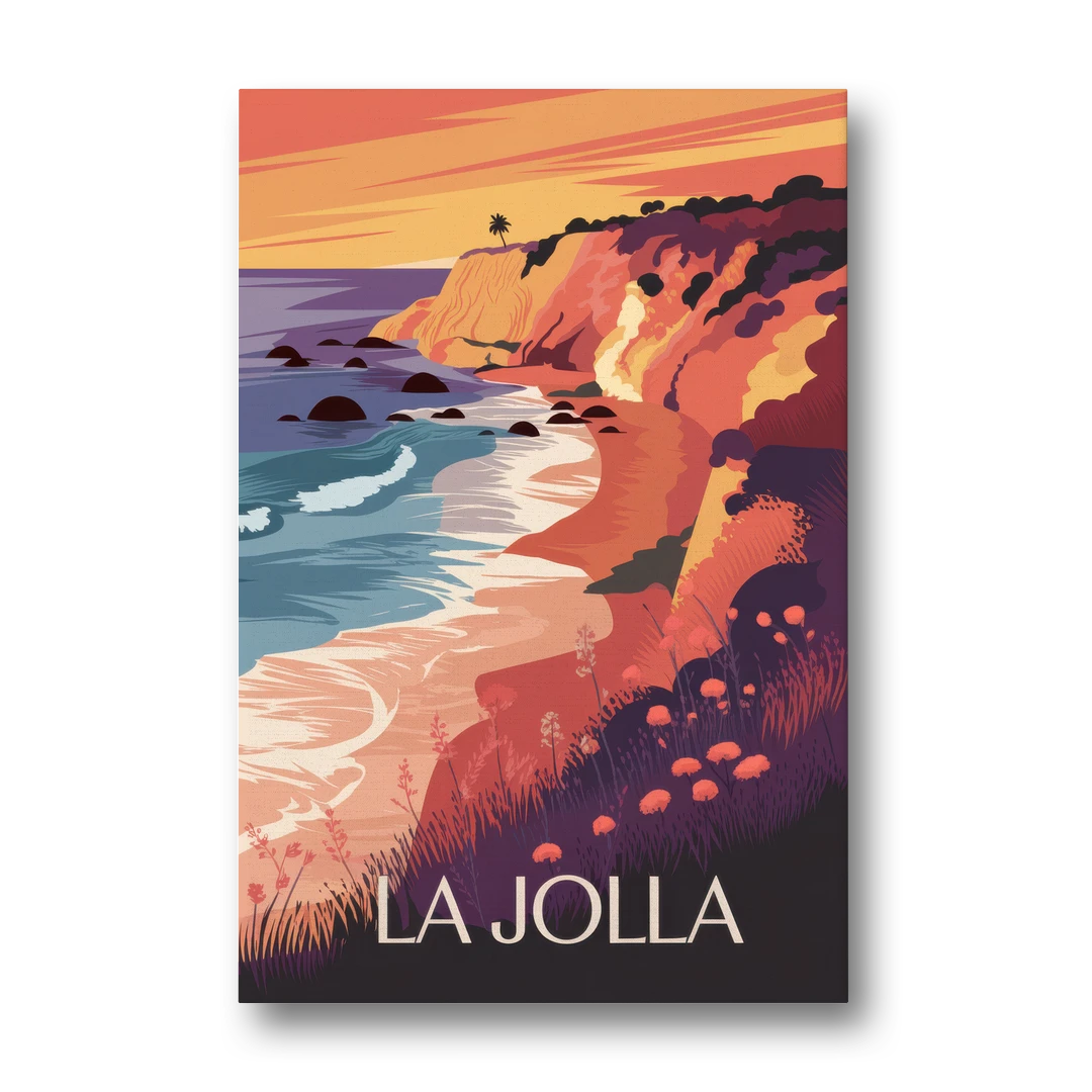 La Jolla Sunset Views - Canvas Wall Art - Front