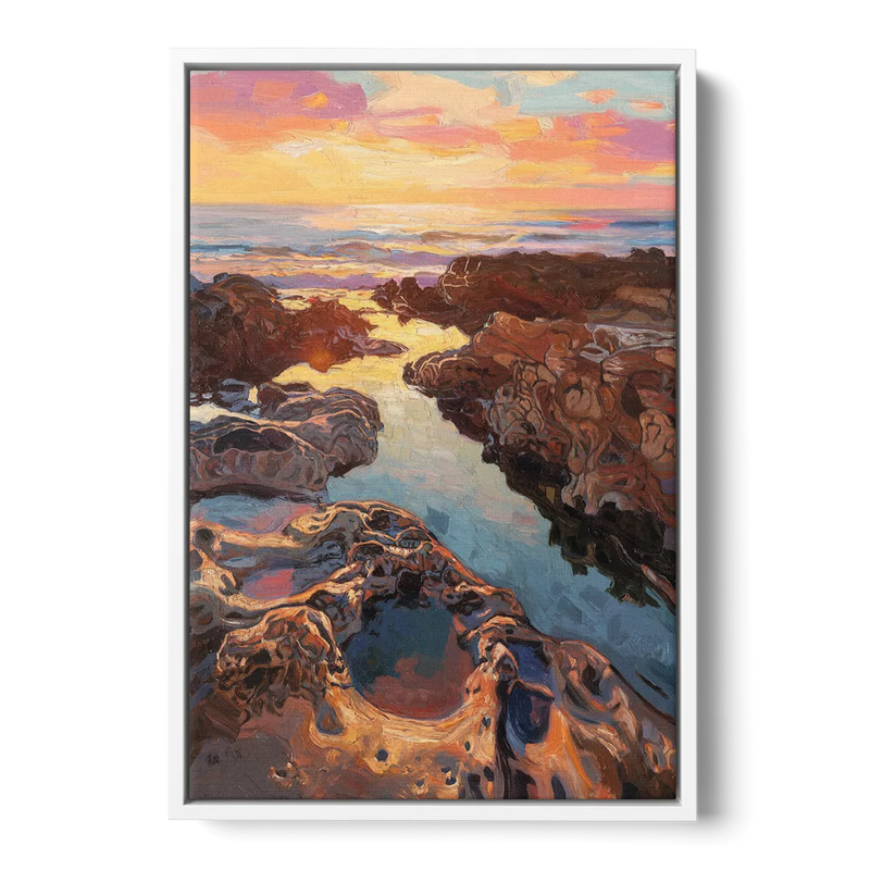 La Jolla Tidepools Front - White Canvas Wall Art