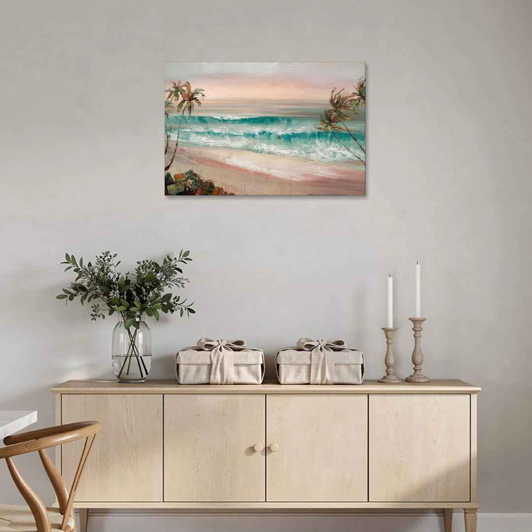 La Jolla Waves And Palms - Canvas Wall Art - Coffee Table - 36x24