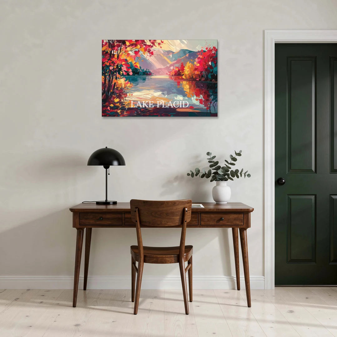 Lake Placid Autumn Splendor - Canvas Wall Art - Office - 36x24