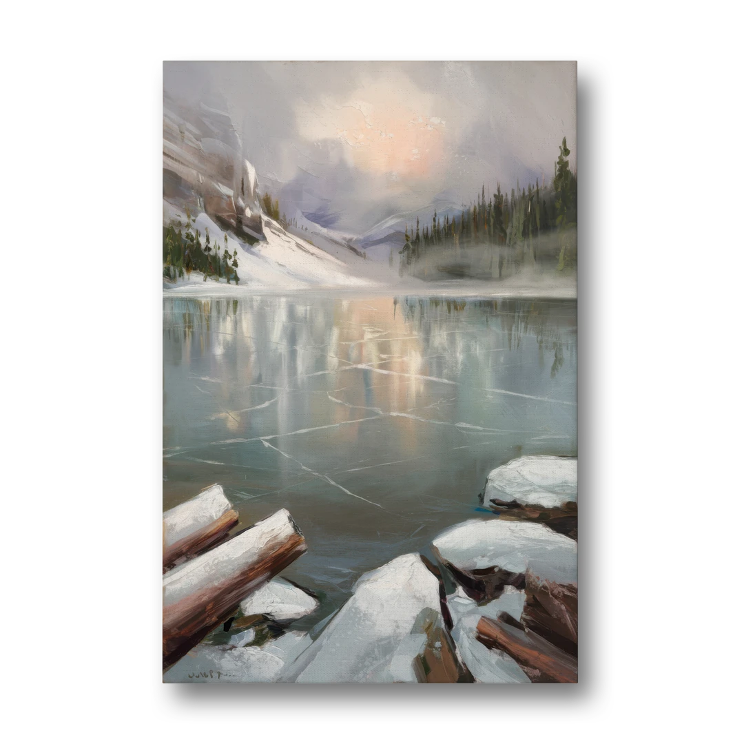 Lake Placid Frozen Lake Beauty - Canvas Wall Art - Front