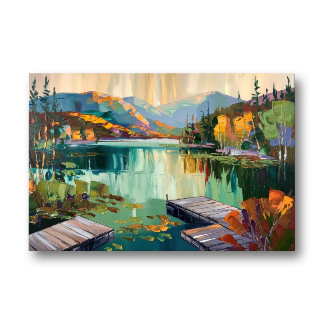 Lake Placid Mirror Lake View - Canvas Wall Art - Front