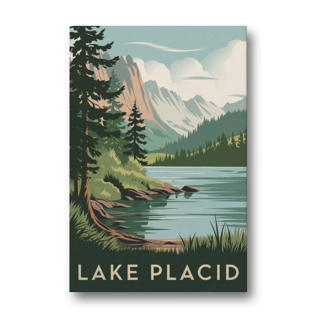 Lake Placid Mountain Escape - Canvas Wall Art - Front