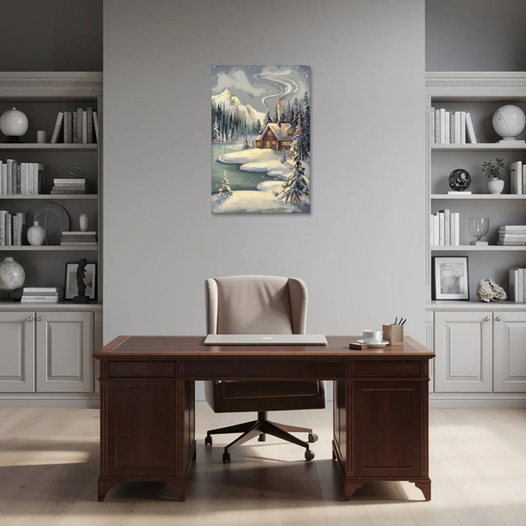 Lake Placid Winter Wonderland - Canvas Wall Art - Office - 24x36