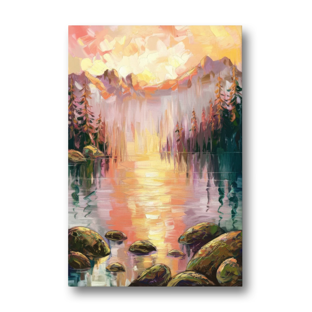 Lake Tahoe Alpine Sunrise - Canvas Wall Art - Front