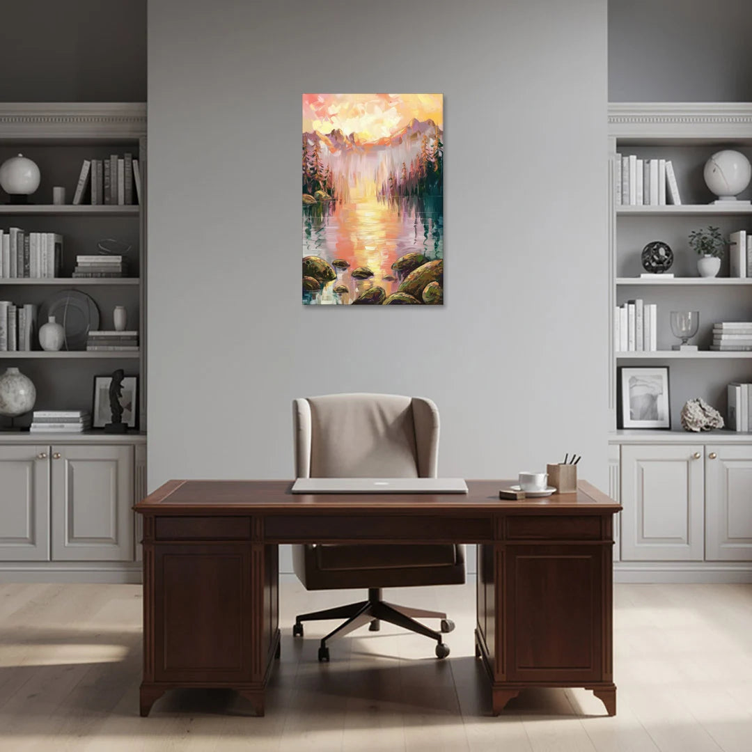Lake Tahoe Alpine Sunrise - Canvas Wall Art - Office - 24x36