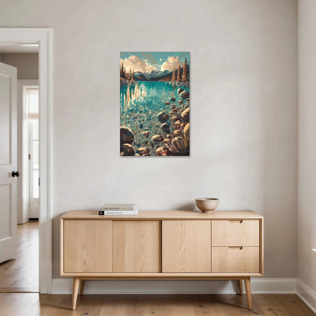 Lake Tahoe Crystal Waterscape - Canvas Wall Art - Coffee Table - 24x36